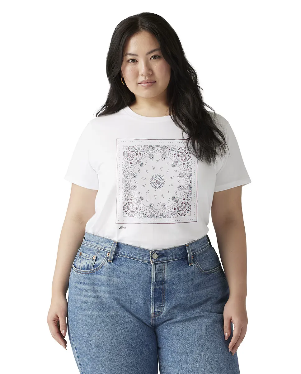 

Женская футболка с короткими рукавами Levi's Plus, белый