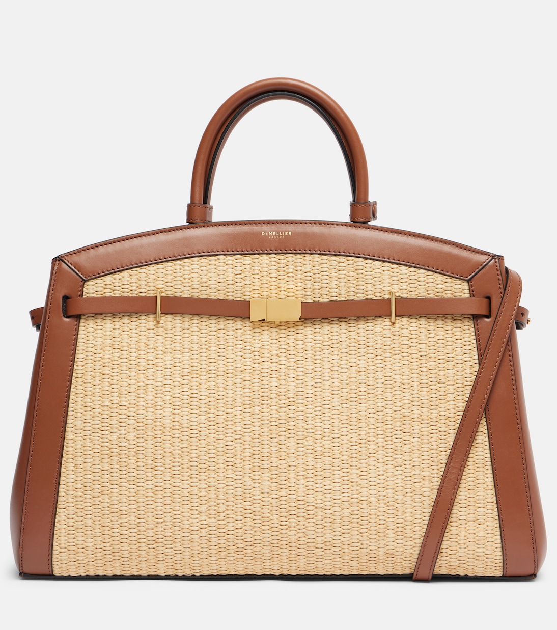 

Сумка-тоут из рафии с кожаной отделкой Hudson DeMellier, Raffia