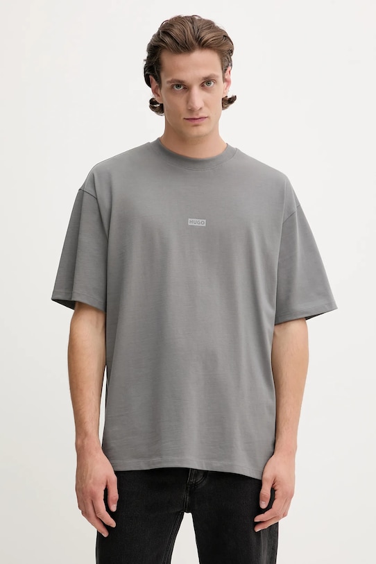 

Футболка из хлопка Hugo Blue, серый