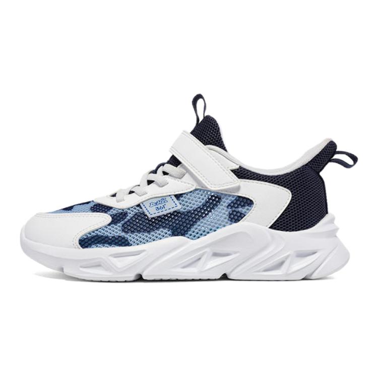 

361°KIDS Амортизирующие износостойкие низкие детские беговые кроссовки бело-голубые для подростков