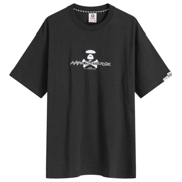 

Футболка Aape с граффити и надписью x-bone Aape By A Bathing Ape, черный