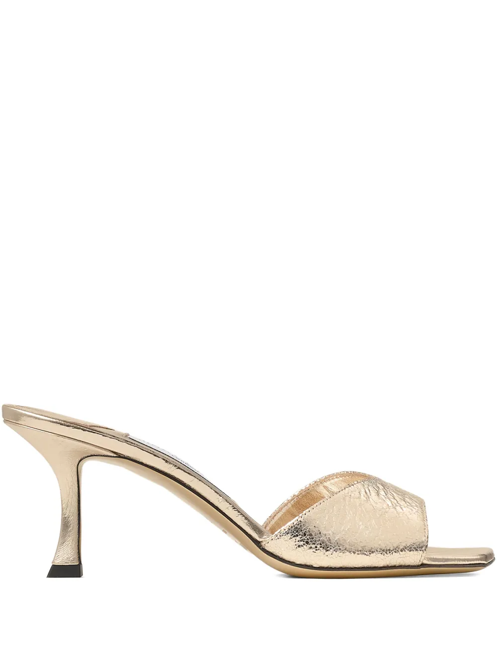 Босоножки с квадратным носком и эффектом металлик Jimmy Choo, желтый