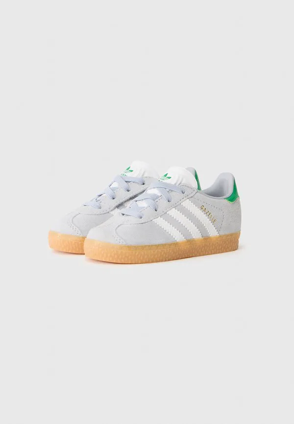 Детские туфли gazelle унисекс Adidas Originals, Silver-Coloured/White/Green — фото 2