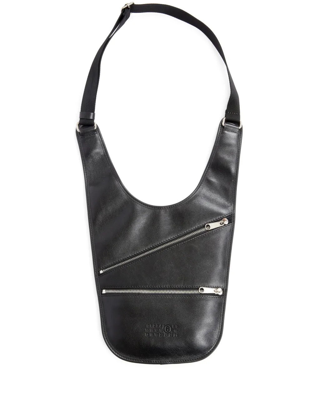 

Мини-сумка на плечо Flat Saddle MM6 Maison Margiela, черный