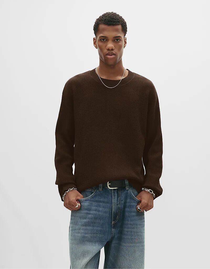 

Вафельный свитер Pull&Bear шоколадного цвета