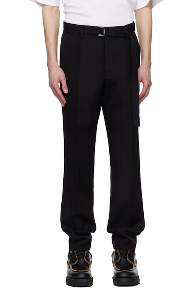 

Черные двубортные брюки sacai