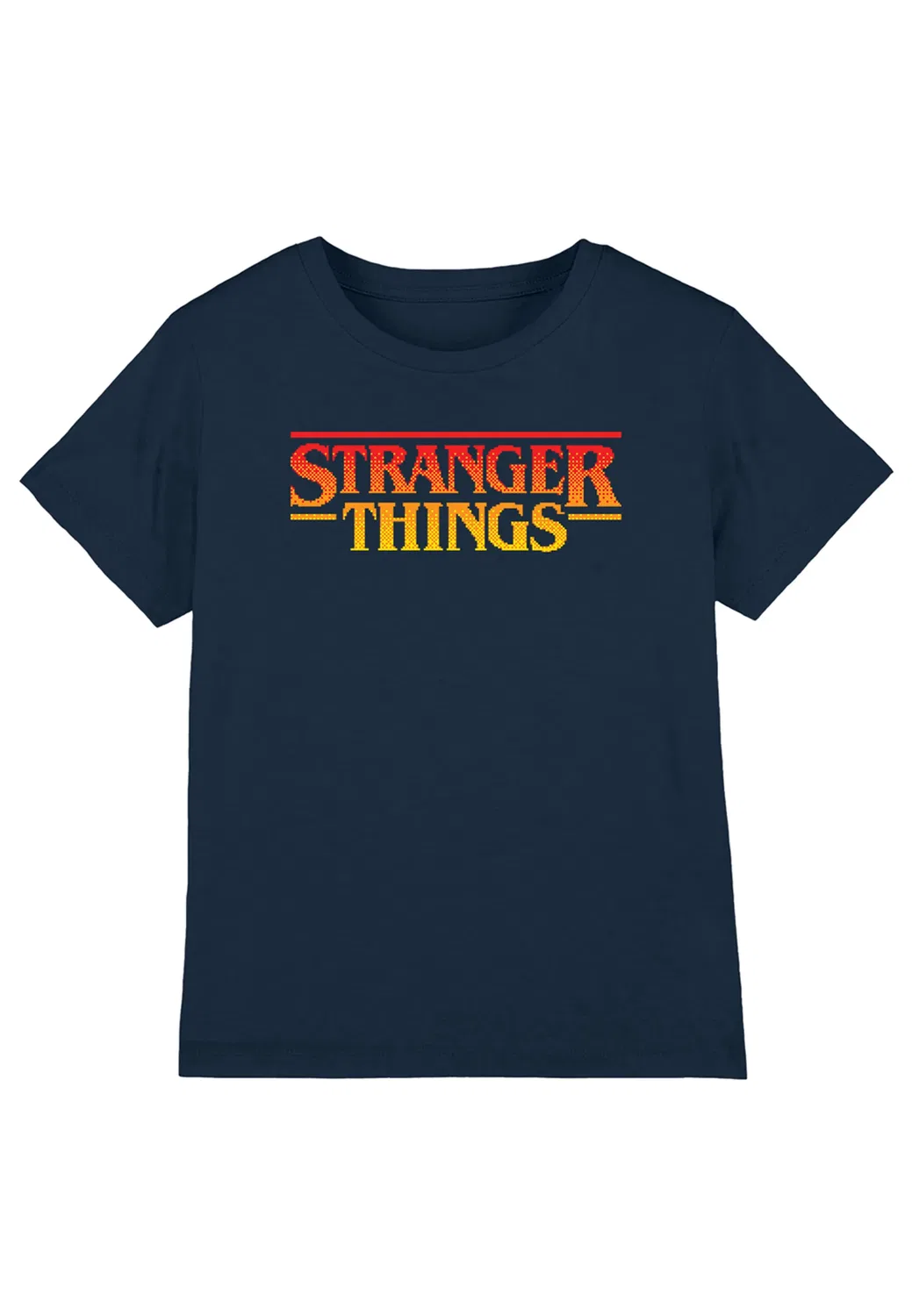 Футболка для мальчиков Stranger Things Sunset Pixel Logo, темно-синий