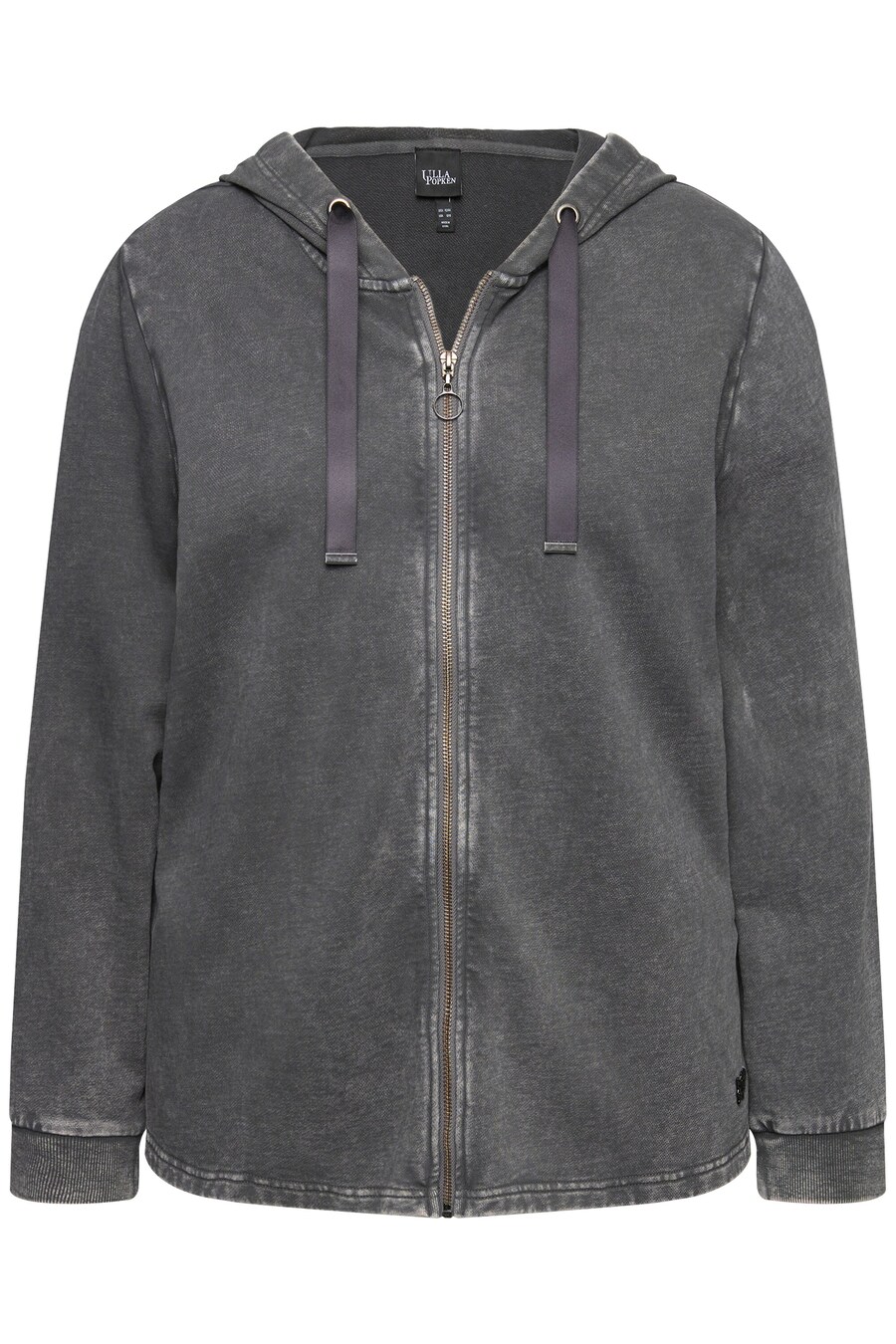 

Толстовка с капюшоном на молнии Ulla Popken, цвет Graphite/Grey denim