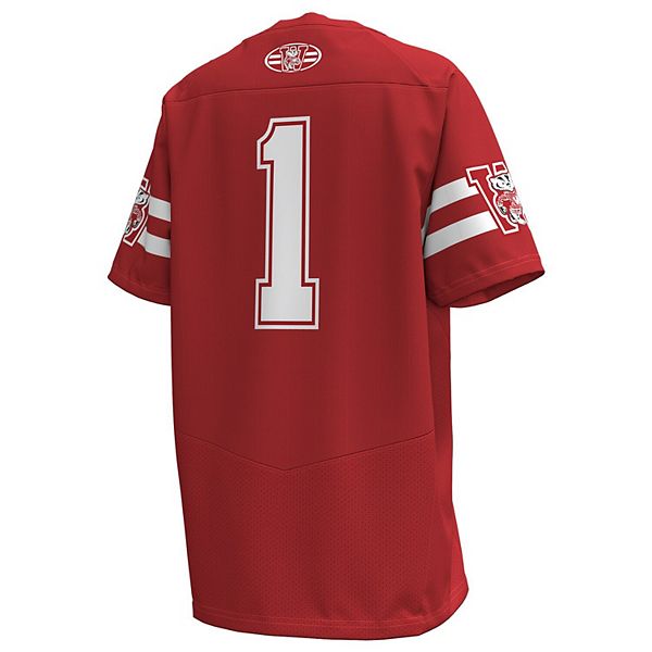 Молодежная реплика игровой футболки wisconsin badgers 1980 home #1 red Under Armour — фото 4