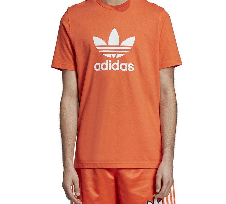Футболка с трилистником мужская оранжевая Adidas Originals, оранжевый — фото 3