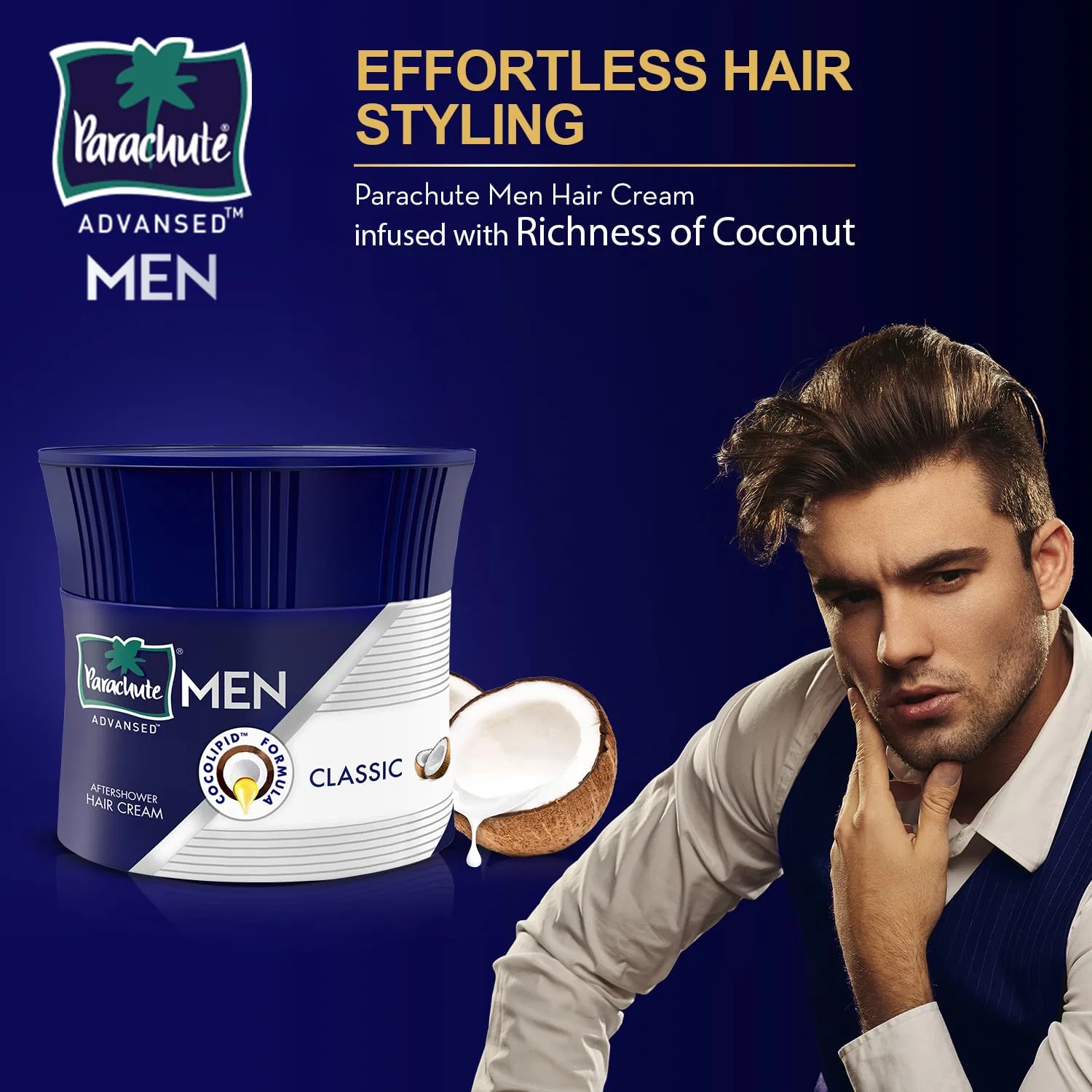 Мужской крем для волос «Advansed Men Hair Cream Classic» от Parachute (набор из 3 шт.) Parachute Advansed — фото 3