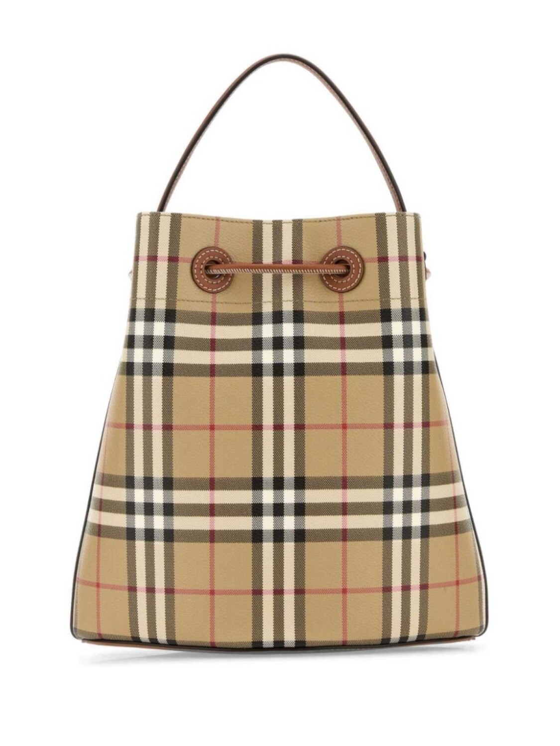 Сумка-ведро в клетку Vintage Check Burberry, нейтральный цвет — фото 2