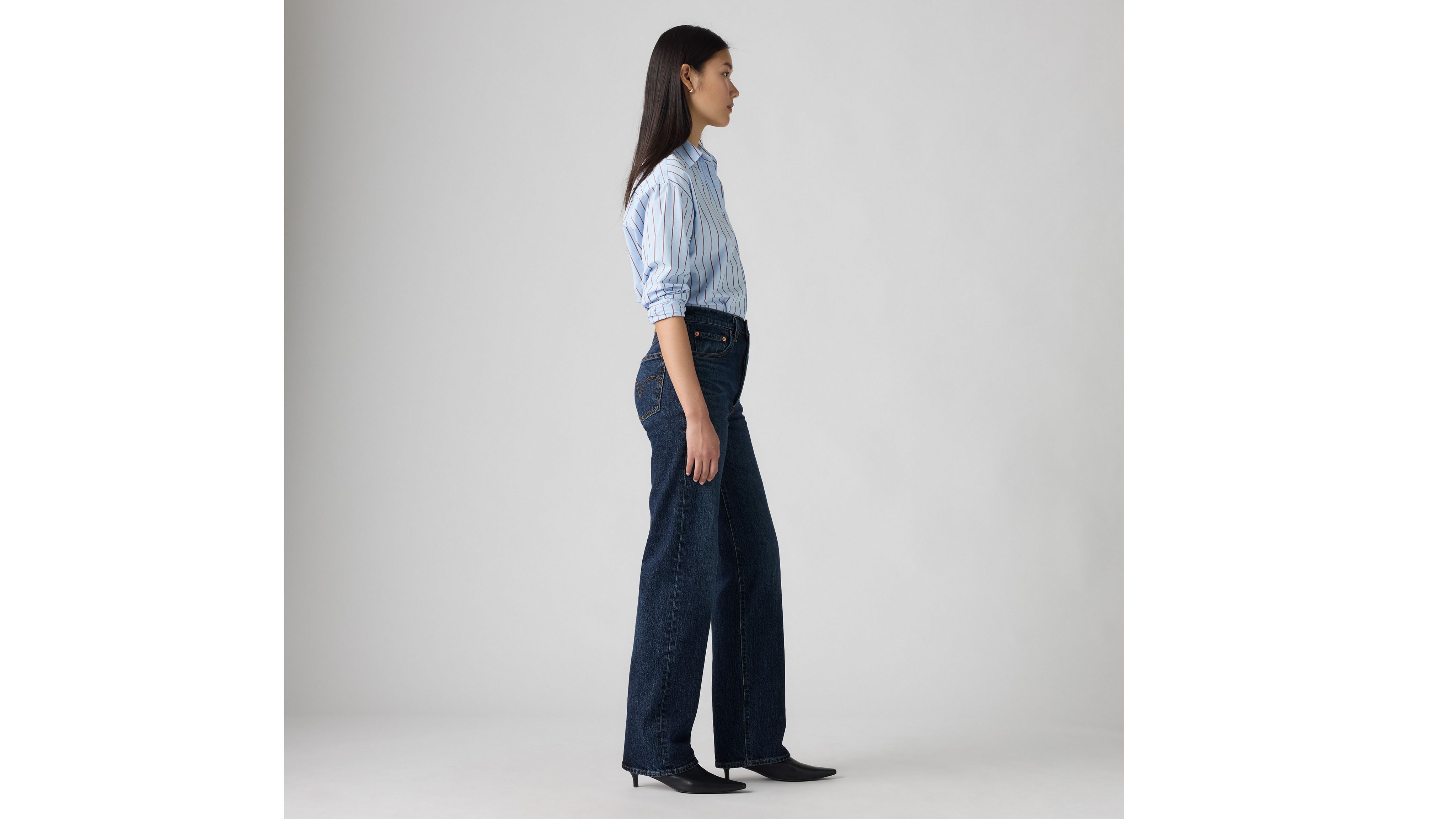 Джинсы женские Ribcage Full Long Levi's, Apply Now - Dark Wash — фото 4