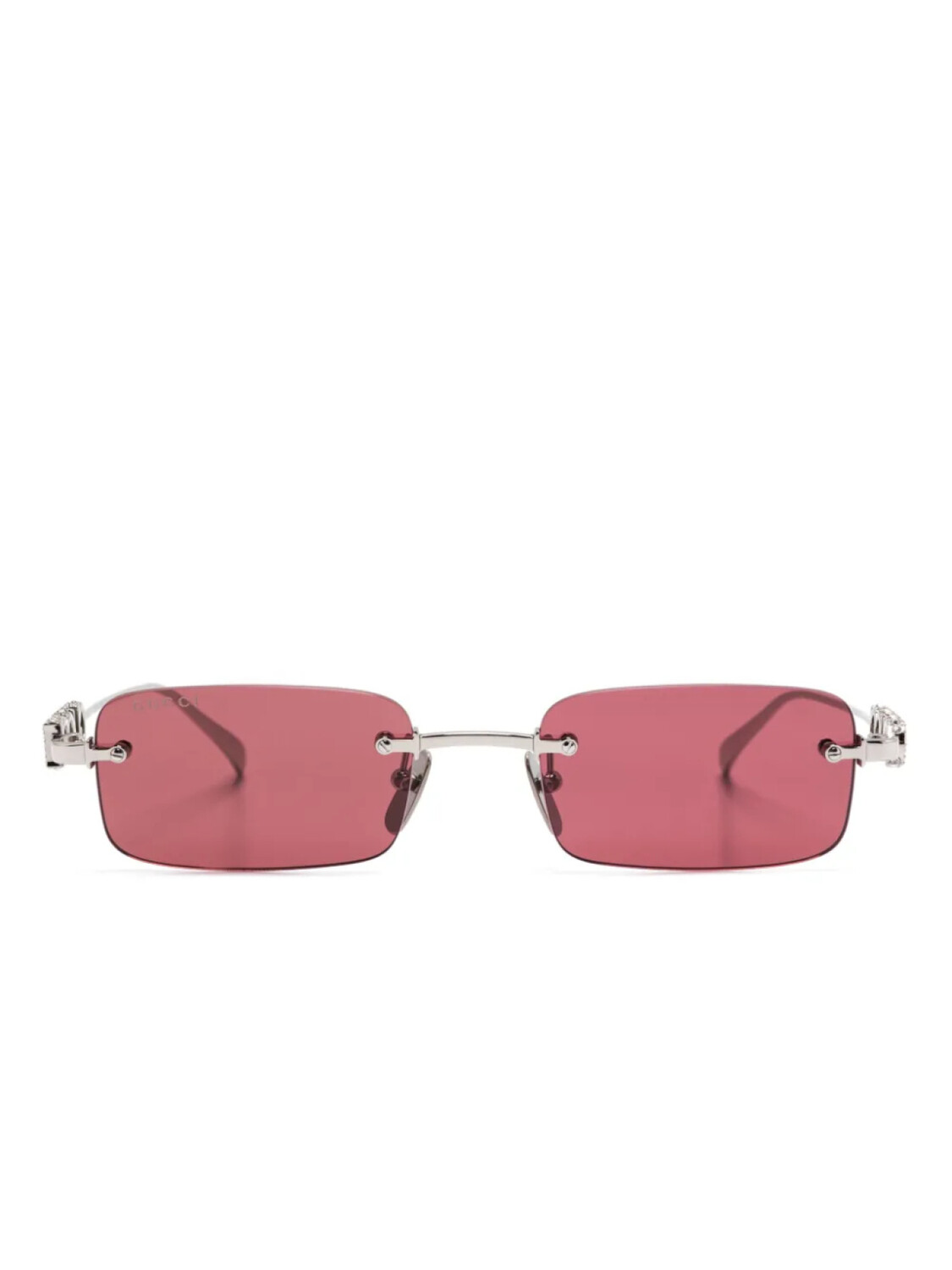 Солнцезащитные очки без оправы Gucci Eyewear, серебристый