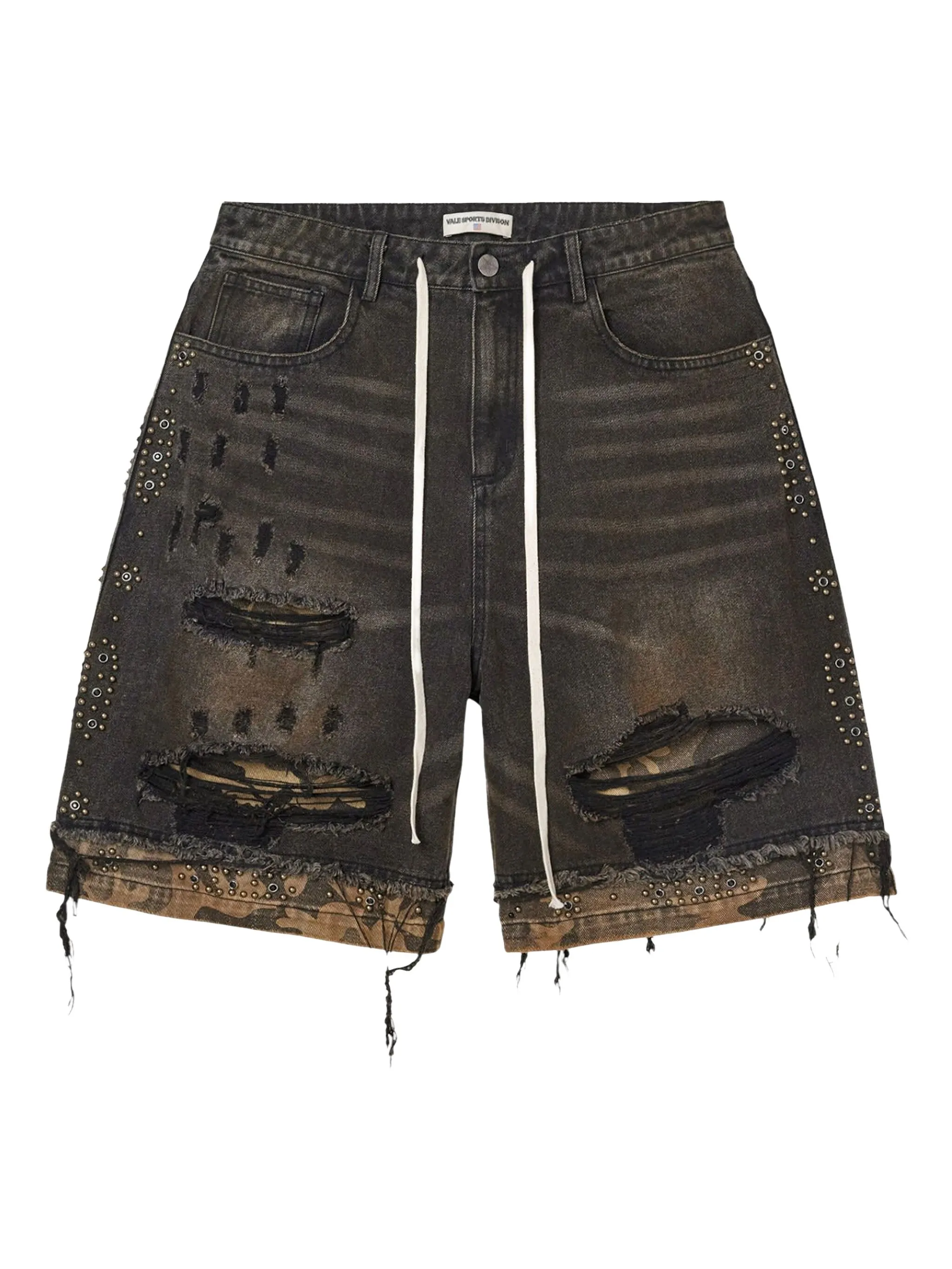 

Шорты с прорезями и заклепками Vale, коричневый