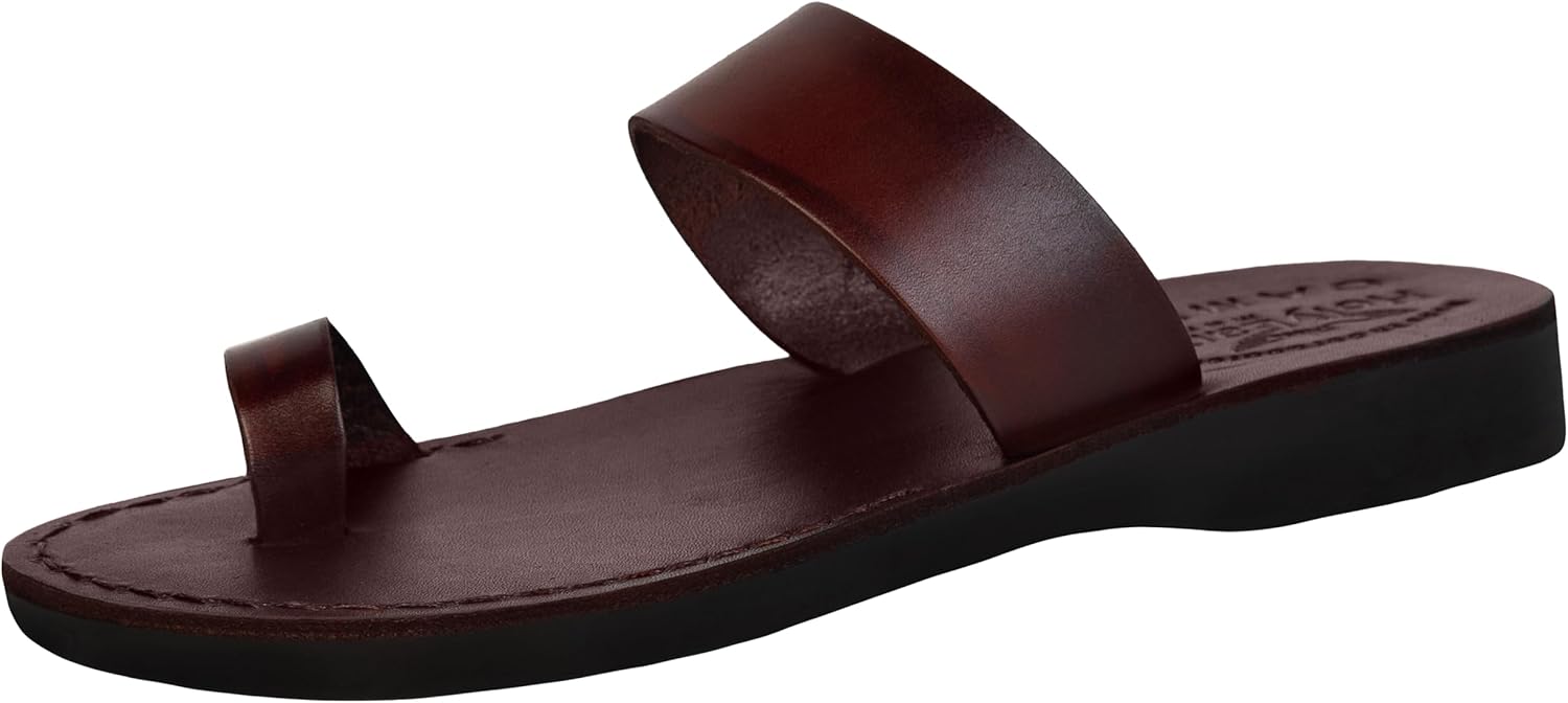 

Мужские/женские кожаные сандалии/шлепанцы/сланцы/тапочки Holy Land Market (Иисус - палец), коричневый