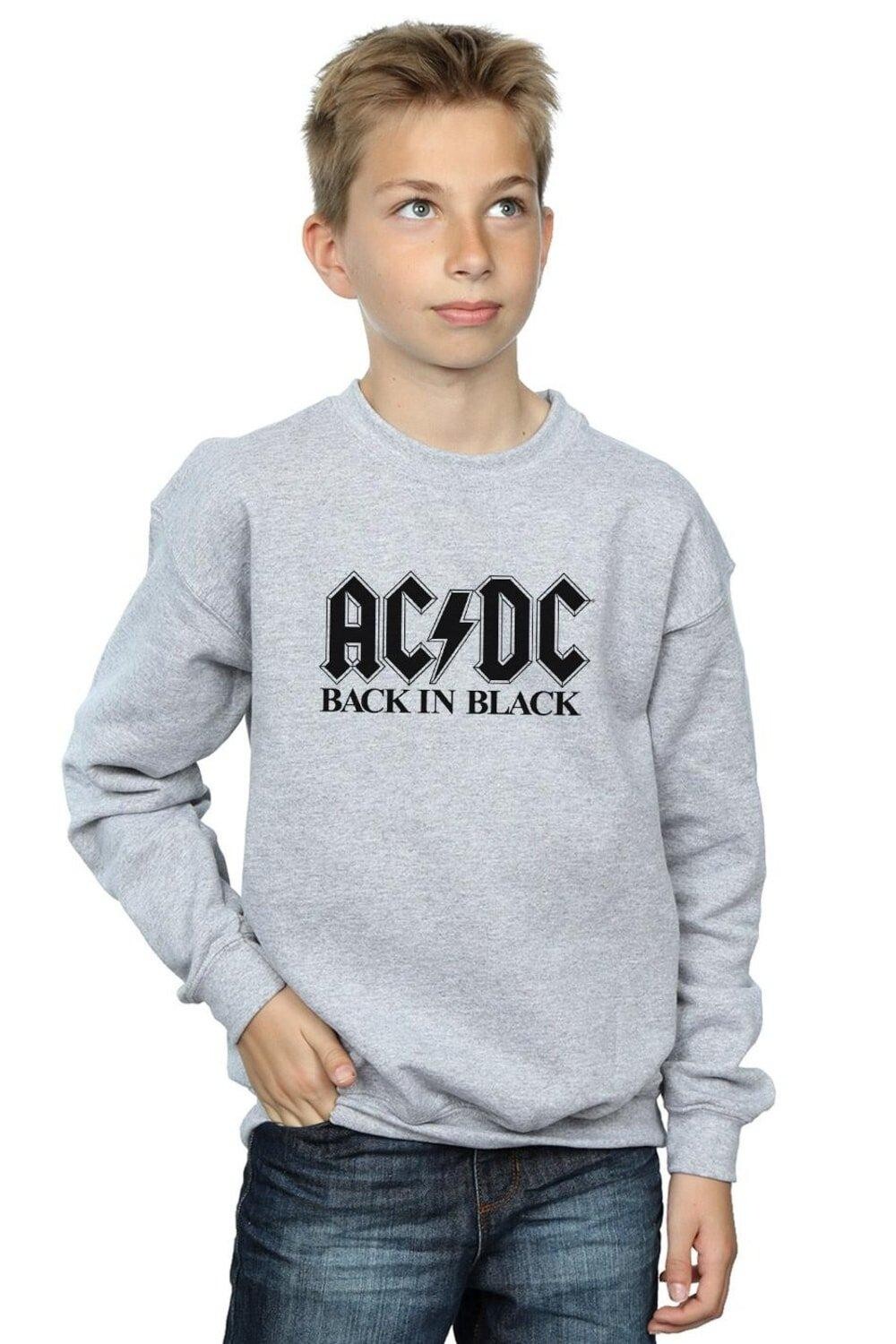 

Черный свитшот с логотипом Back in AC/DC, серый