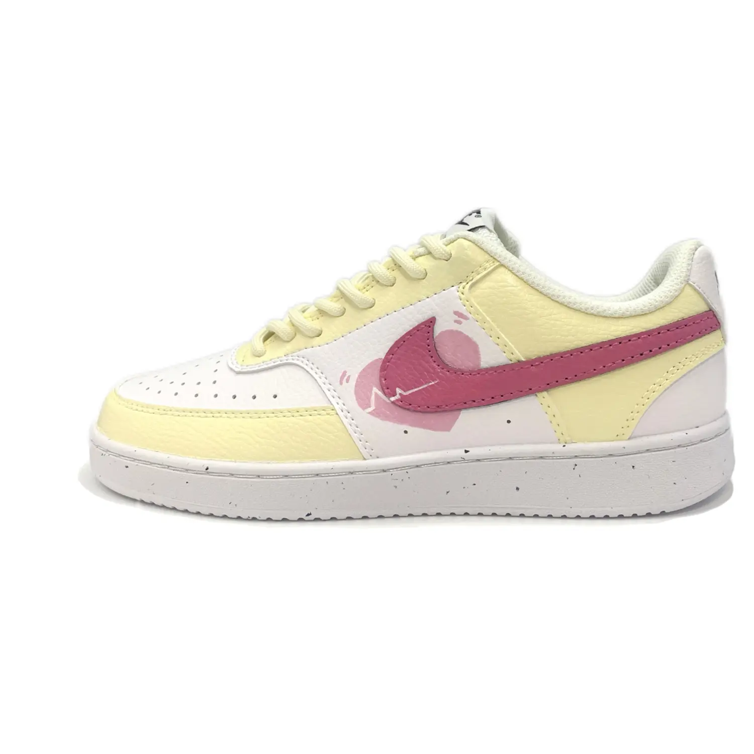 

Кроссовки Nike Court Vision 1 Skateboarding Shoes Women's Low-top Pink, White And Yellow, розовый