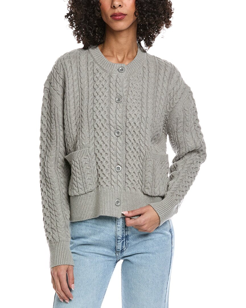 

Кардиган REVERIEE крупной вязки, серый