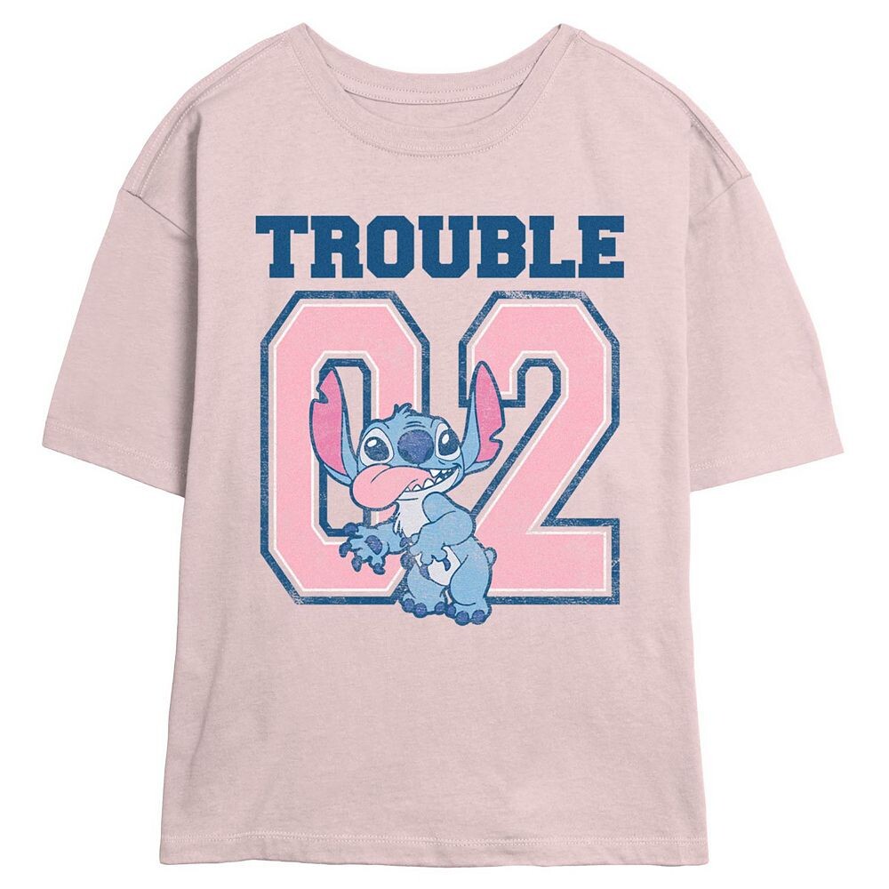 

Детская футболка Disney's Lilo & Stitch Trouble 02 с рисунком скиммера, цвет Blush