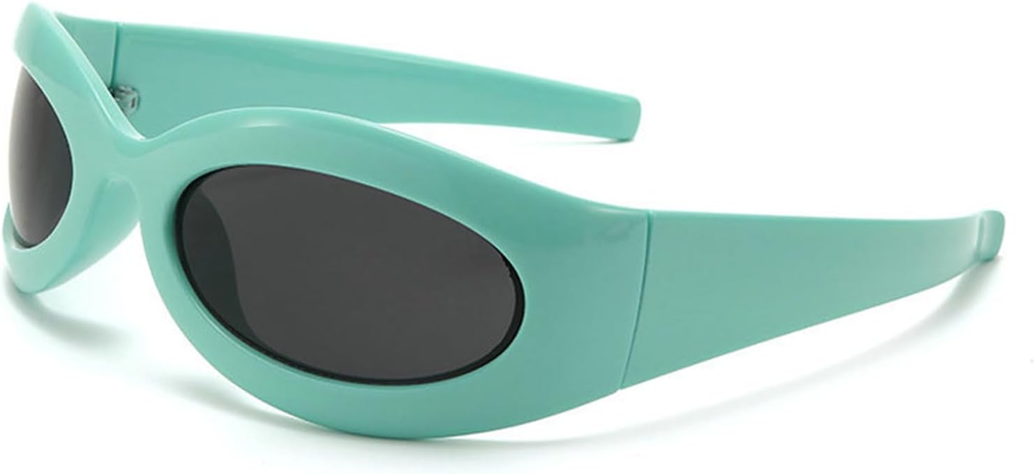 

Солнцезащитные очки Helena с обтекаемой формой, модные футуристические солнцезащитные очки большого овального размера для мужчин и женщин, стиль Y2K, модные очки S68, C7