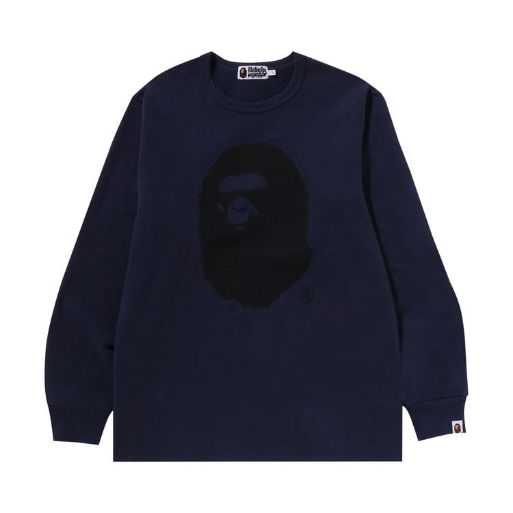 

Футболка BAPE Ape Head Brushed Cotton Long-Sleeve Tee, Navy