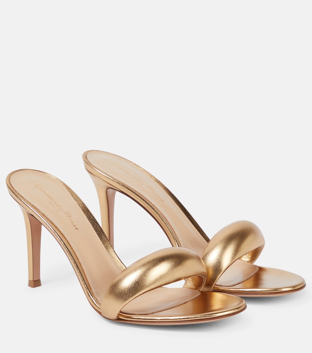 Мюли Bijoux 85 из металлизированной кожи Gianvito Rossi, золотой