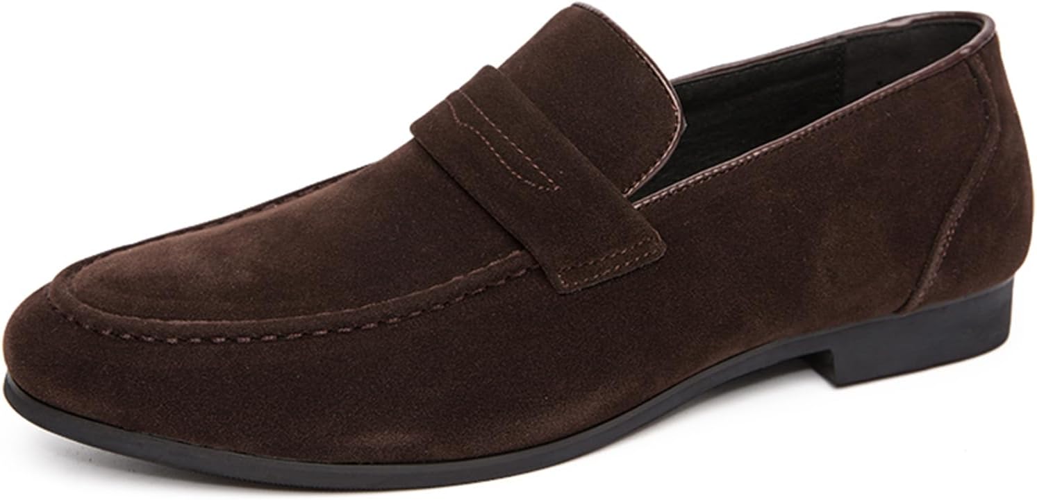 

Мужские классические мокасины слипоны Penny Loafer для комфорта, бизнес-кэжуал Abborora, коричневый