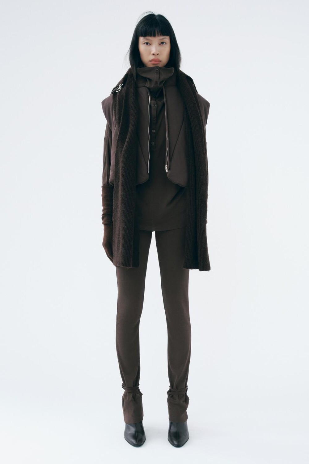 

Леггинсы с завязкой ZARA, коричневый