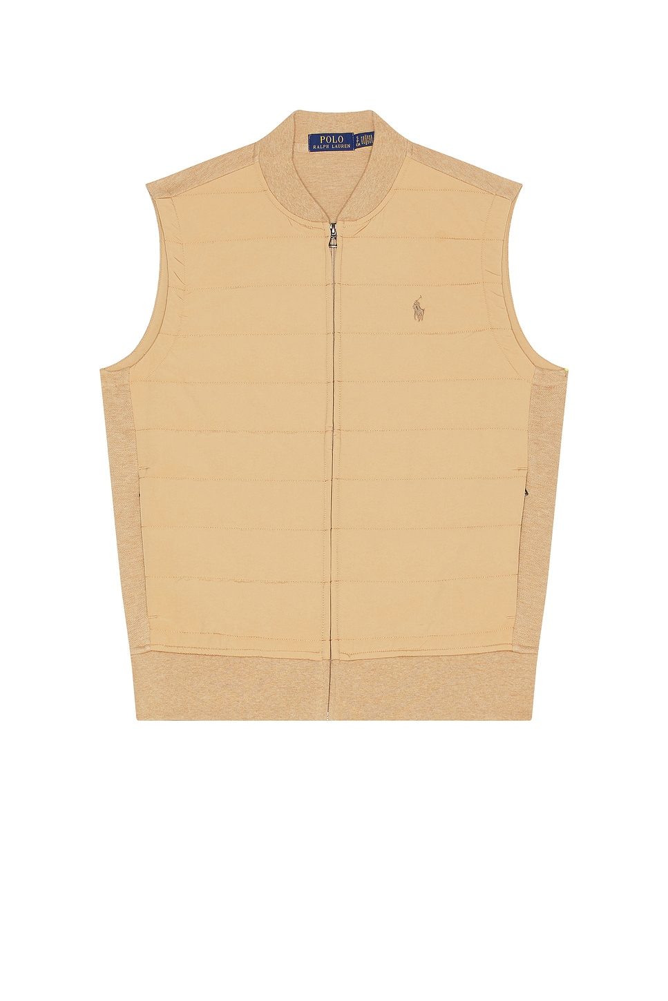

Жилет с двойной вязкой и стегаными вставками Polo Ralph Lauren, camel melange