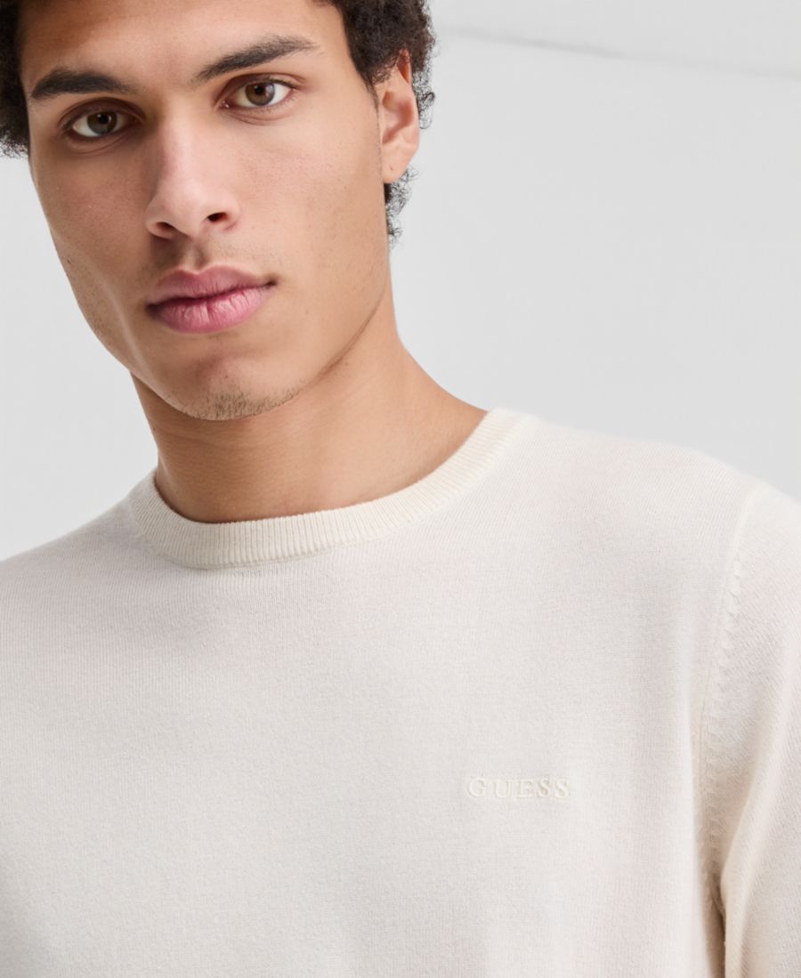 

Мужской свитер David с длинными рукавами и круглым вырезом GUESS, Cream