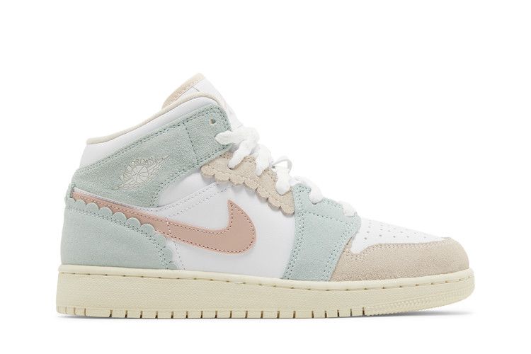 Кроссовки Air Jordan Air Jordan 1 Mid SE GS 'Scalloped Edge', зеленый — фото 2