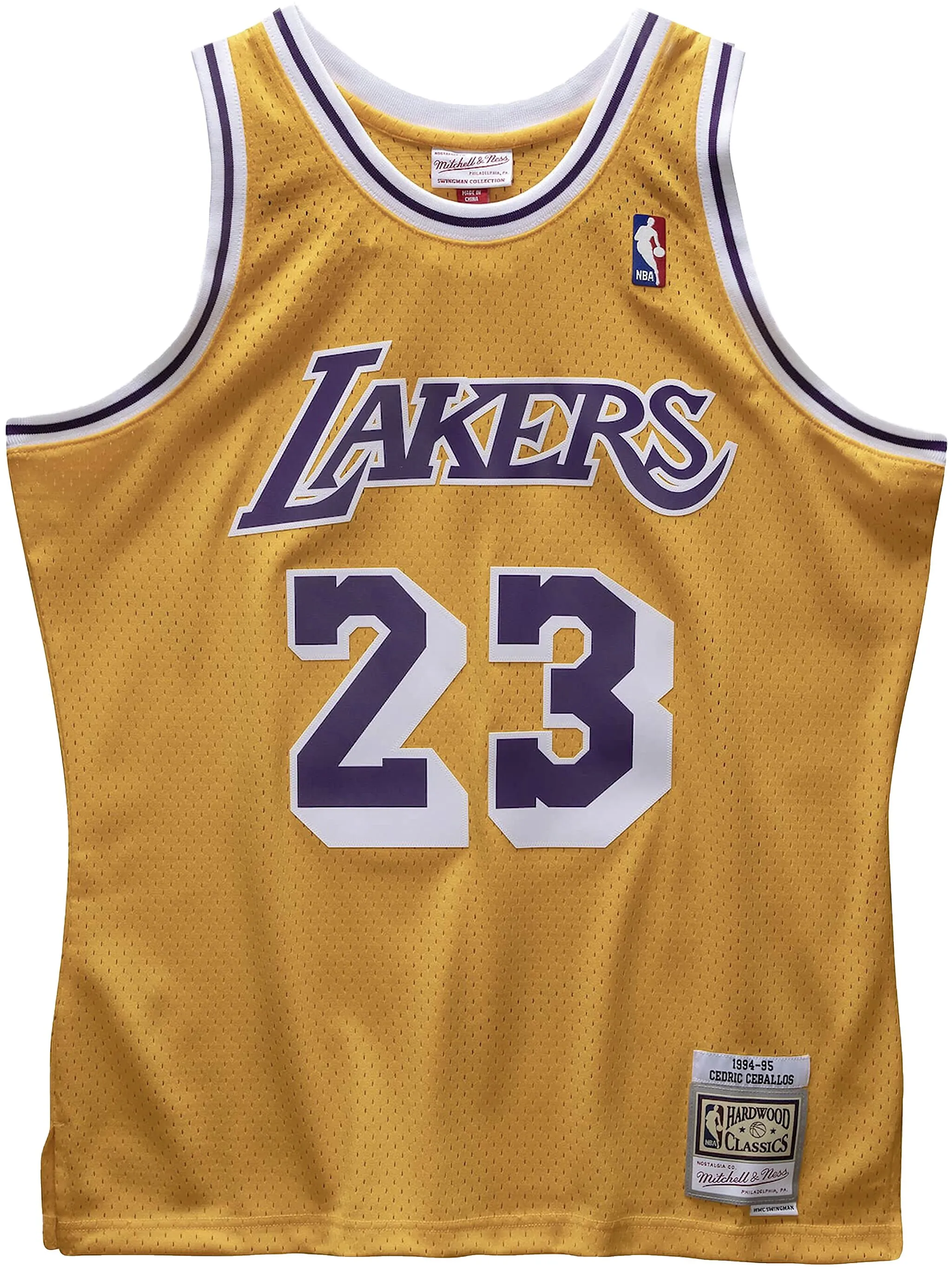 

Топ 1994/95 Hardwood Classics Cedric Ceballos Los Angeles Lakers Mitchell & Ness, желтый