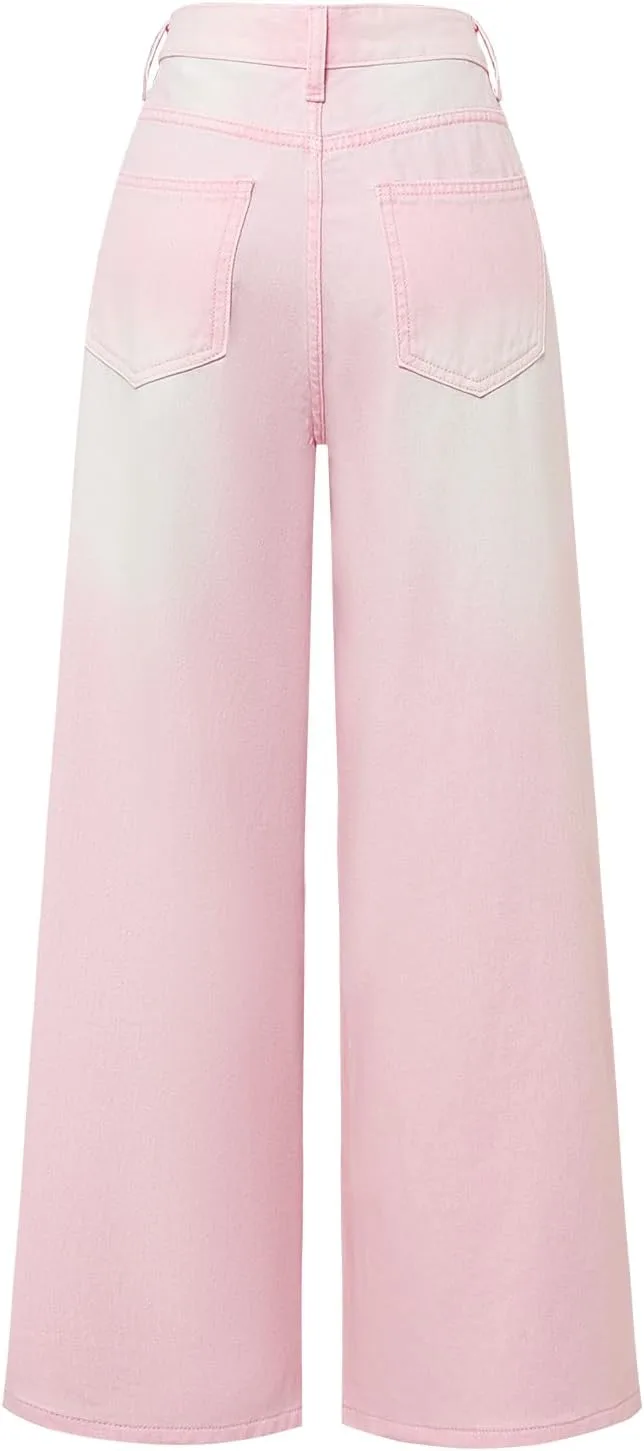 Женские джинсы Casual Loose Straight в стиле Y2K Mid Waist Wide Leg — фото 2