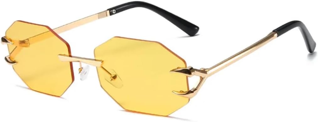 

Солнцезащитные очки с защитой UV400 | Металлическая безободковая оправа | Градиентные линзы в стиле панк | Для женщин и мужчин | Для занятий спортом на открытом воздухе и вождения DSVIGF, Yellow