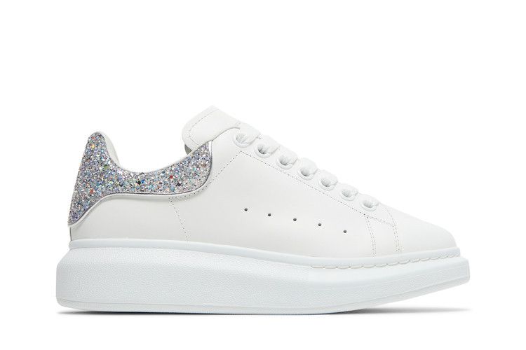 Кроссовки Alexander McQueen Alexander McQueen Wmns Oversized Sneaker 'White Silver Glitter', белый — фото 2