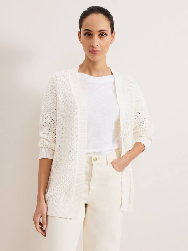 

Кардиган с открытой горловиной antonia stitch Phase Eight, слоновая кость