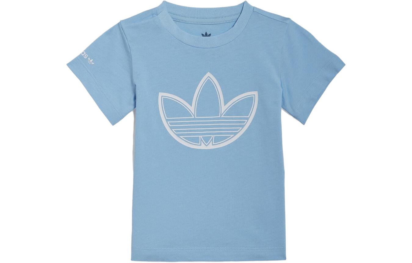Футболка для дошкольников Adidas Originals, розово-голубая — фото 2
