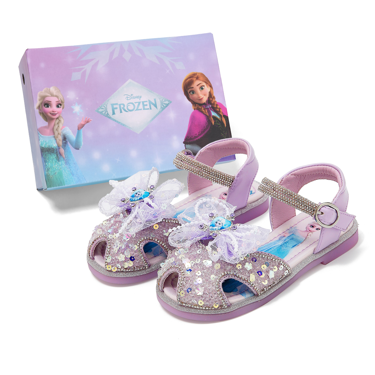 Сандалии серии Frozen Series с низким верхом, амортизирующие, устойчивые к истиранию, дышащие, противоскользящие, детские Disney, фиолетовый — фото 2