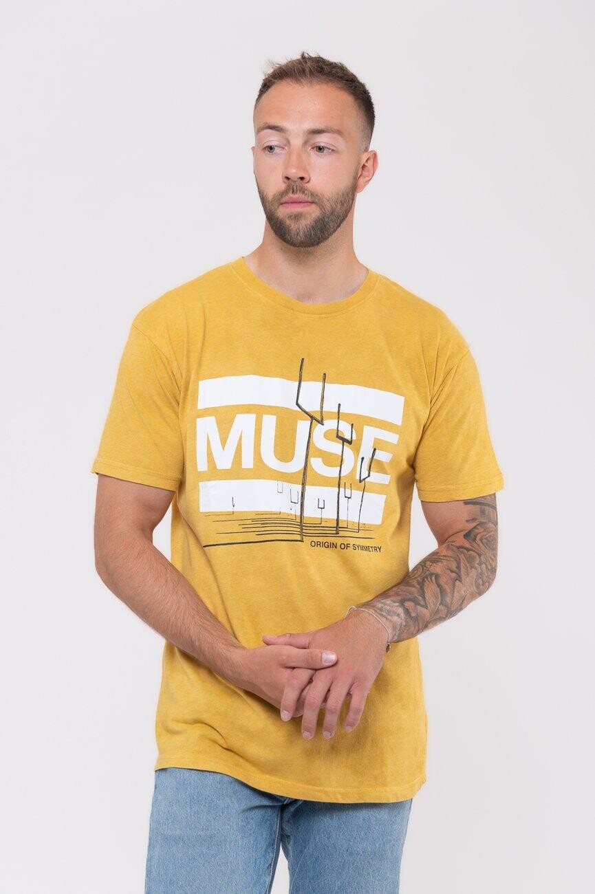 

Футболка унисекс Origin of Symmetry Dip Dye Mineral Wash Muse, желтый