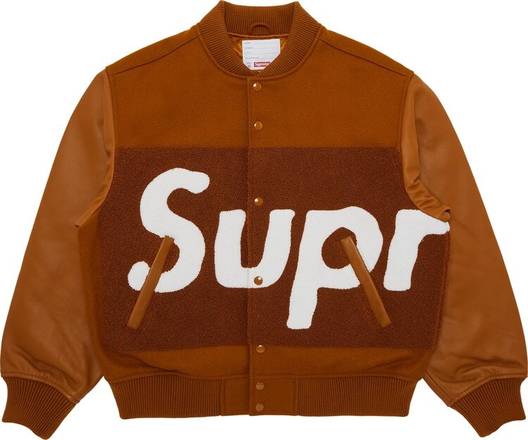 

Куртка Supreme Big Logo Chenille Varsity 'Mustard', желтый