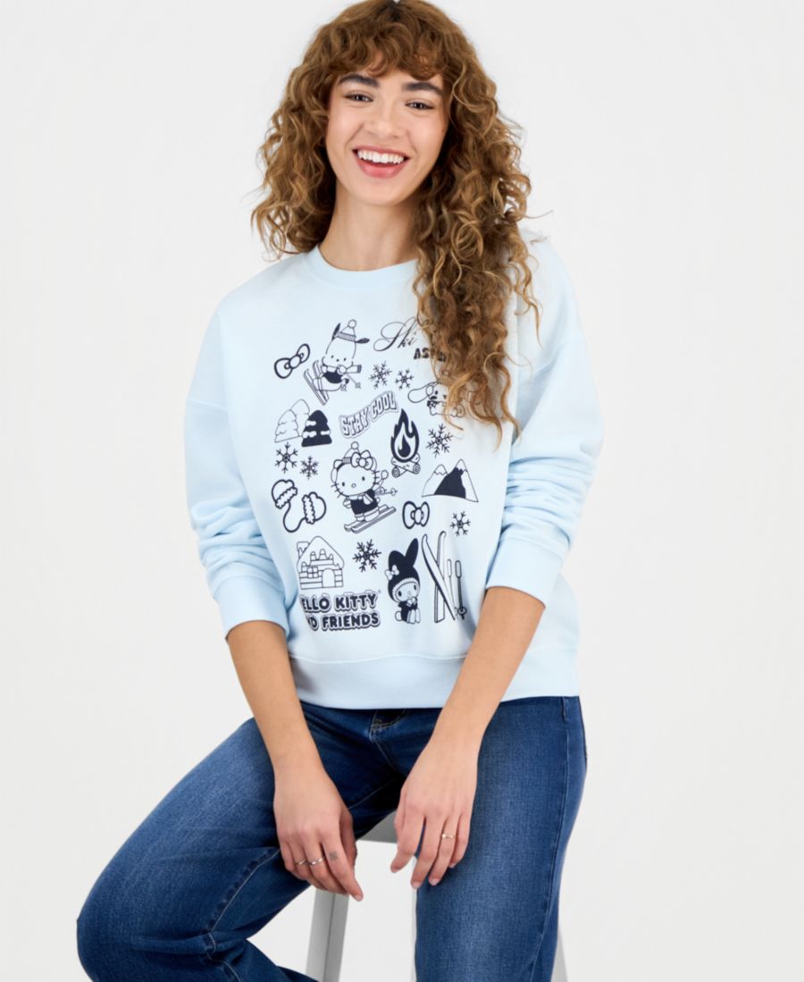 Детская зимняя флисовая толстовка с круглым вырезом и принтом Hello Kitty Grayson Threads, The Label, Ice Melt — фото 3