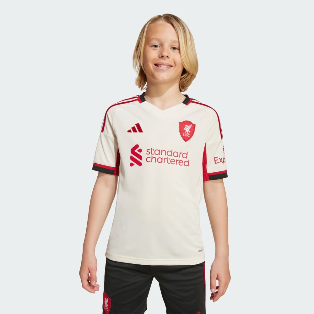 Джерси Adidas Liverpool FC 25/26 Away Jersey Kids, цвет Wonder White — фото 3