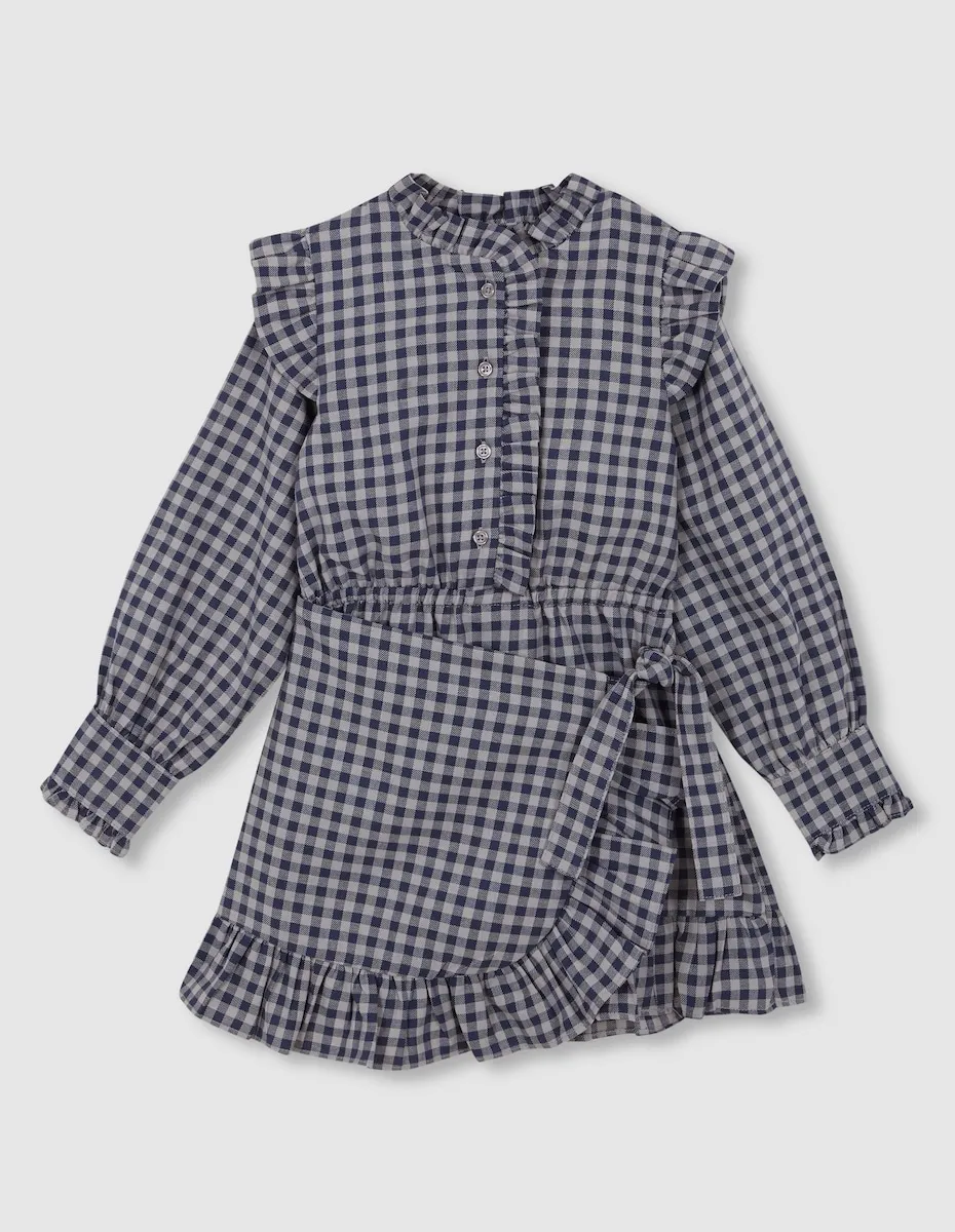 

Детское платье в клетку Vichy синего цвета Gocco
