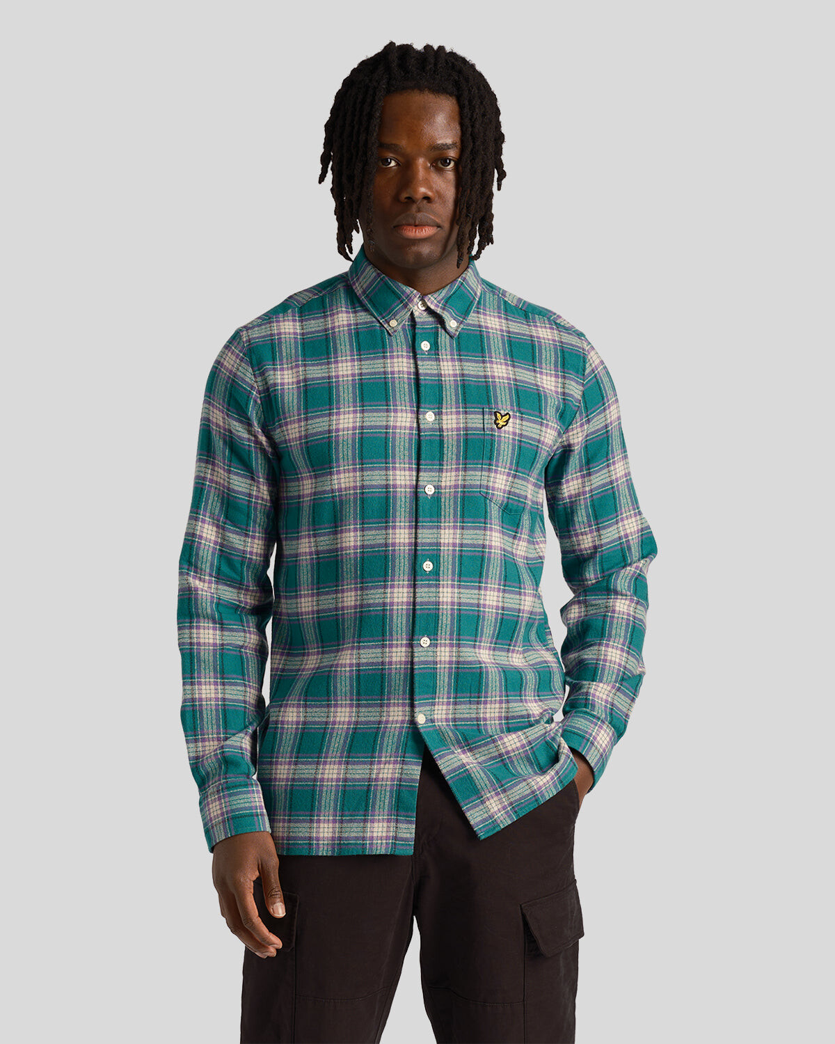 

Фланелевая рубашка в клетку Lyle & Scott, зеленый