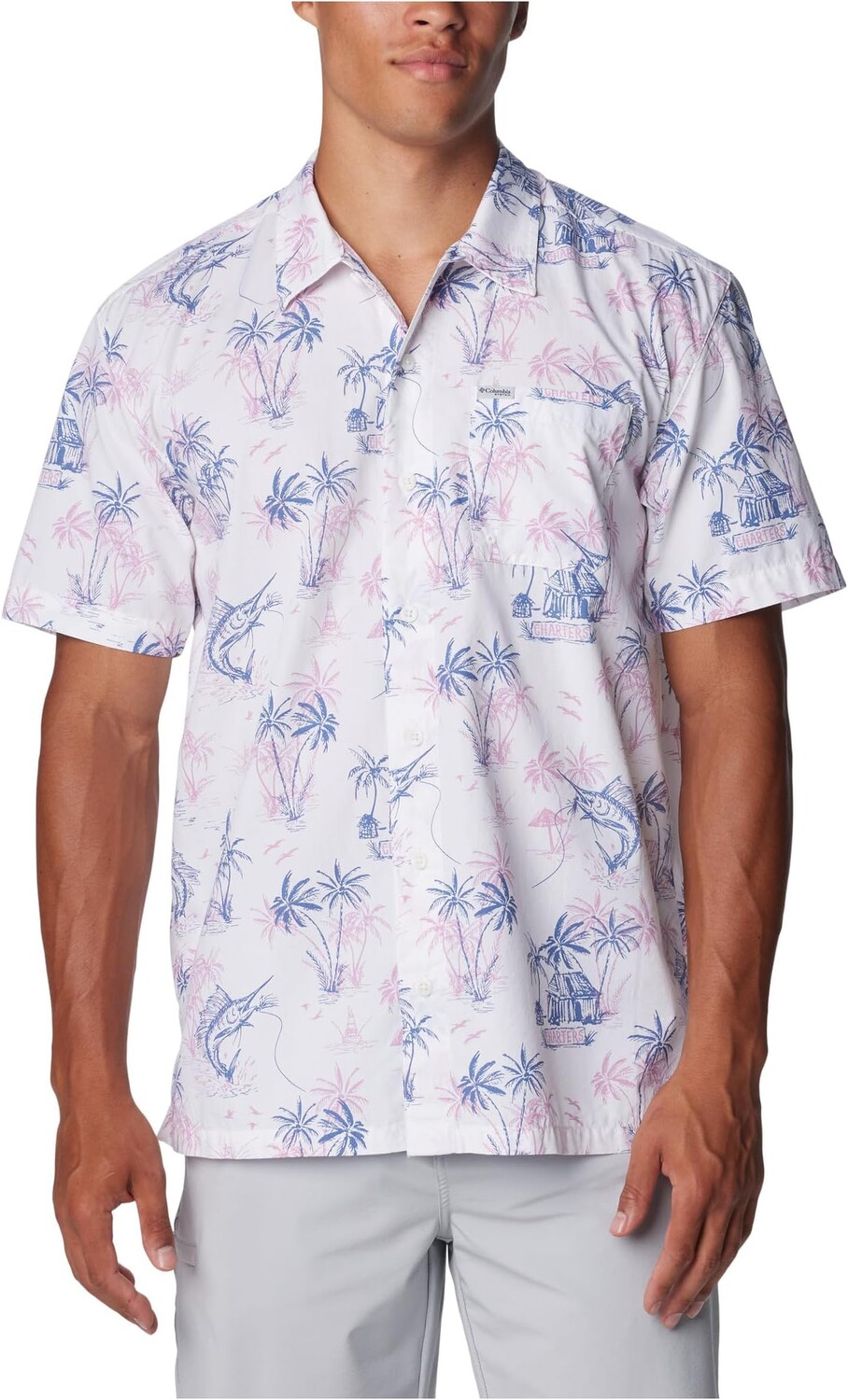 

Рубашка Columbia Trollers Best S/S Shirt, цвет White/Scribbled