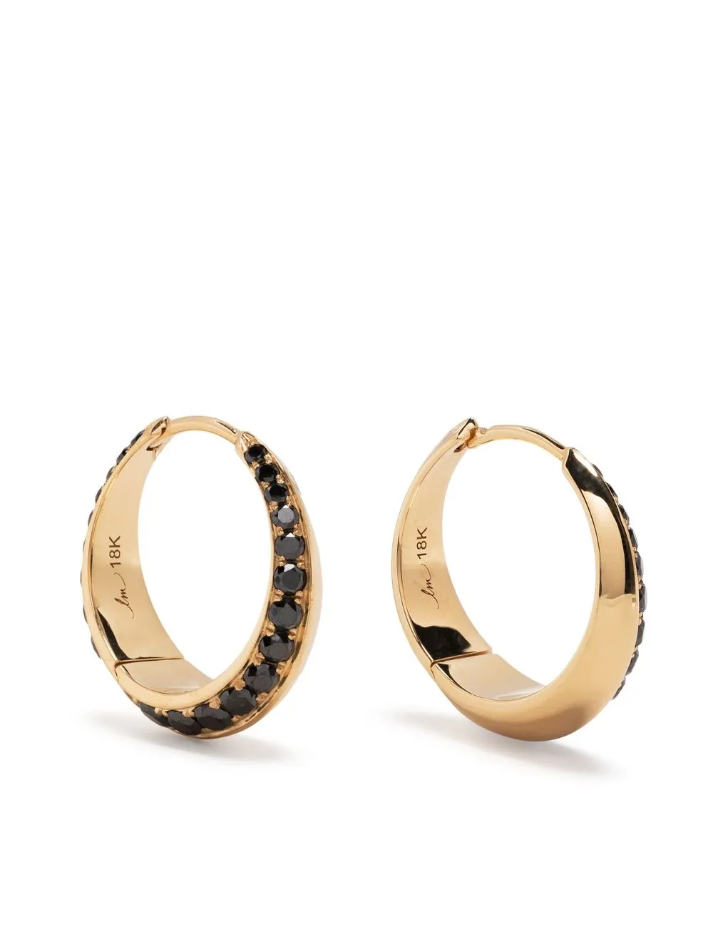 

Большие серьги-кольца Othello Crescent Lizzie Mandler Fine Jewelry, черный