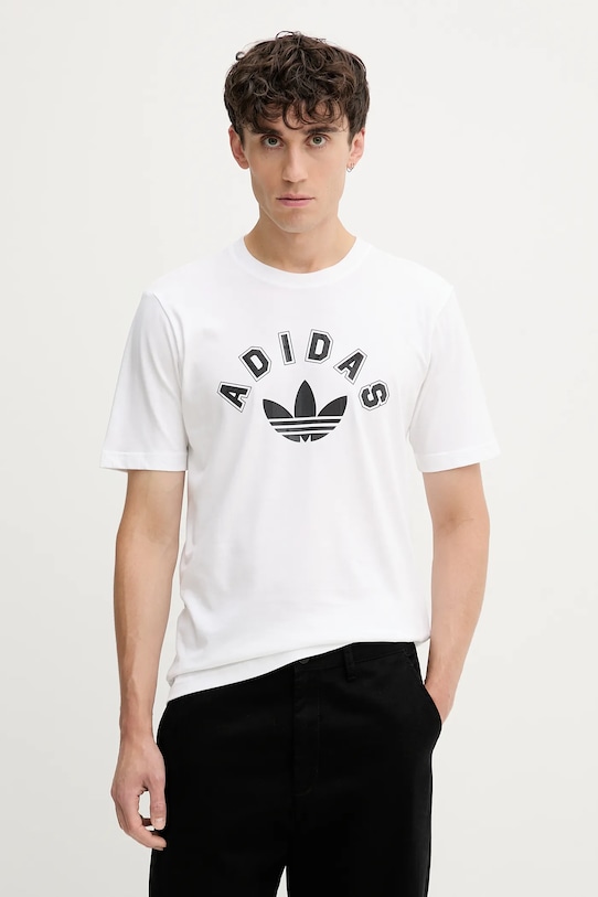 

Футболка из хлопка с трилистником Adidas Originals, белый
