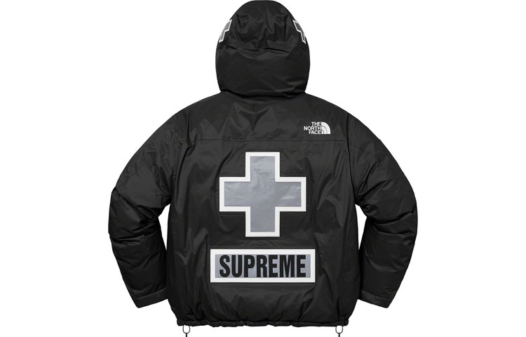 

Пуховик Supreme The North Face на молнии, розовый