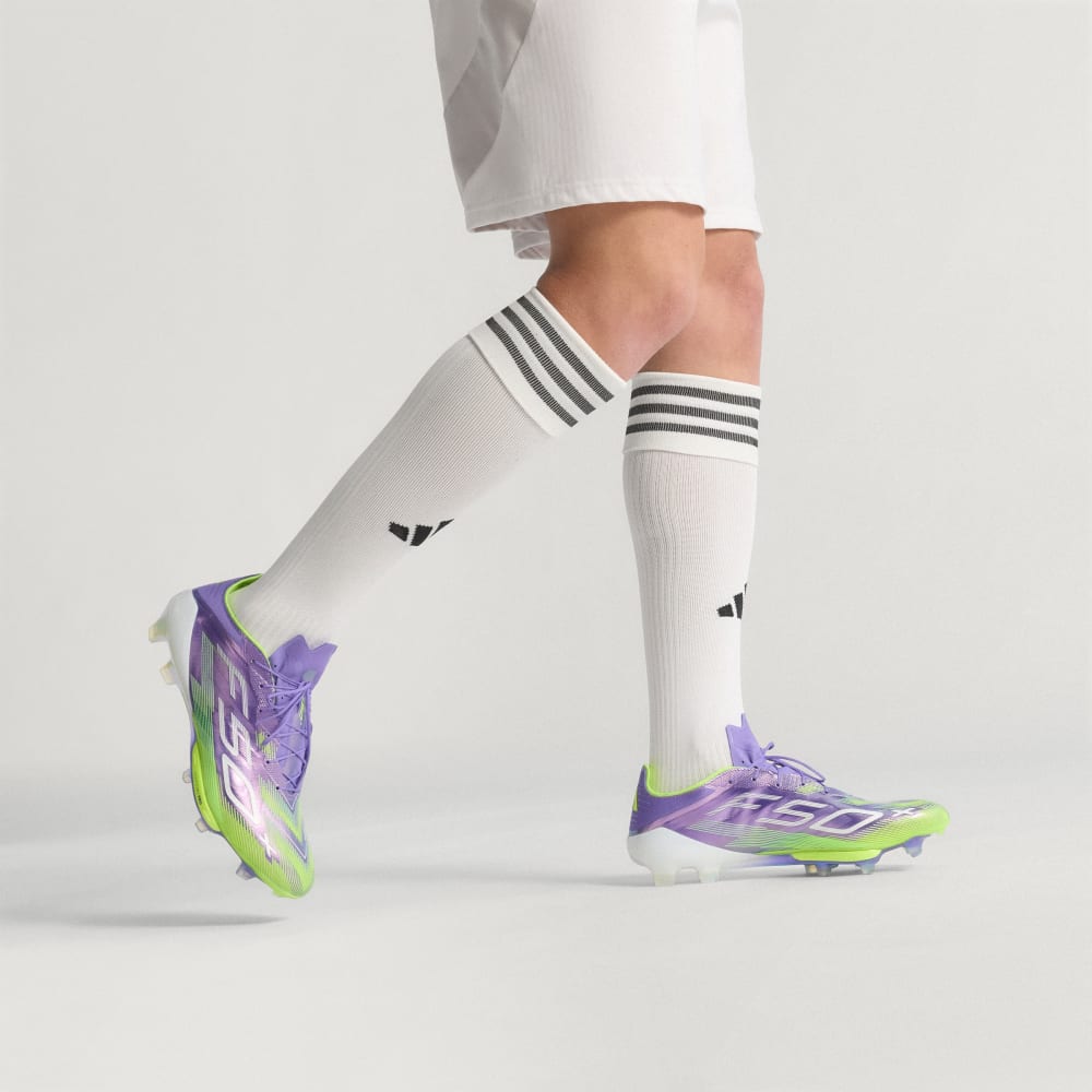 Бутсы Adidas F50+ Firm Ground Cleats, цвет Purple Rush/Cloud White/Lucid Lemon — фото 2